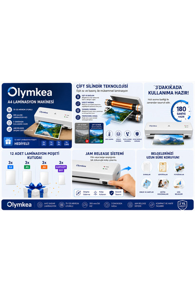 Olymkea CT310 Kağıt Kesme Makinesi + S100 Köşe Kesici Seti