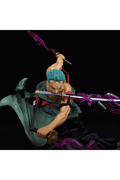 ORVİCA Anime figürü Roronoa Zoro Eylem PVC Anime Manga Anime Figür 3 Kılıçlı