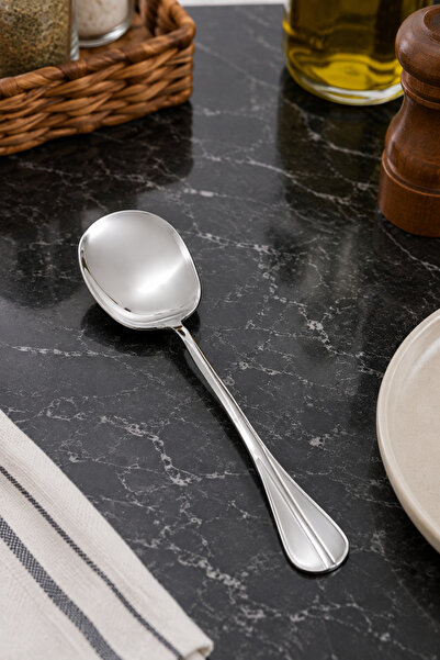 Destpak Steel Serving Spoon - Ergonomic Stainless Steel Spoon - Pilav Dessert...