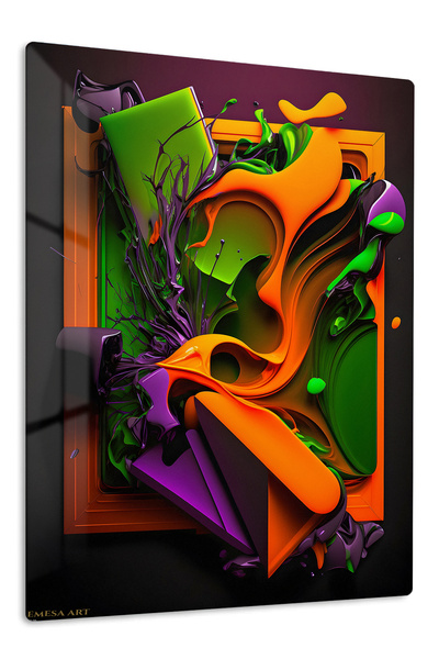 Emesa Art Neon Magenta Flow Abstract Metal Wall Art