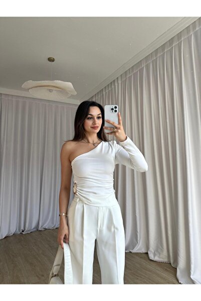 Mooi Butik ELSA Bluz 8436 - Beyaz