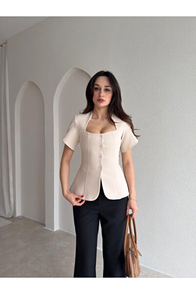 Mooi Butik MONİLA Ceket 6891 - Bej