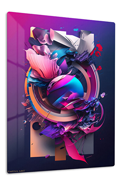 Emesa Art Peach Gold Minimal Flow Abstract Metal Wall Art