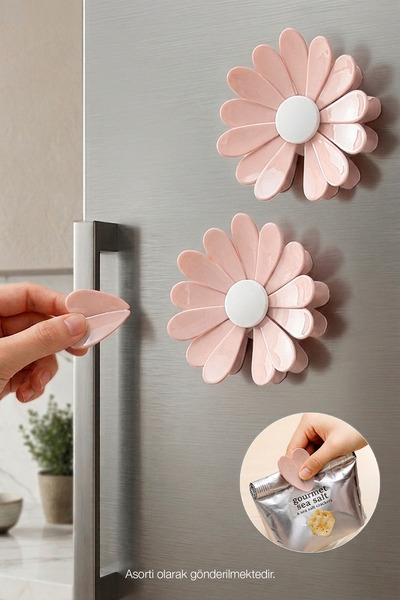 Kitchen Life 2'li Yaprak Manyetik Klips Buzdolabı Not Ve Paket Kapatma Klipsi