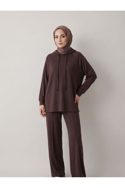 Lunsera Store Partial Model Hooded Suit-Brown