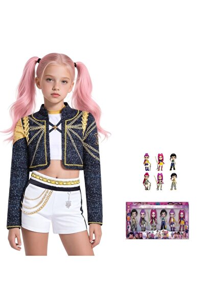 Funny Party Shop Set Costum si 6 Figurine Cosplay KPop Demon Hunters, Rumi Go...