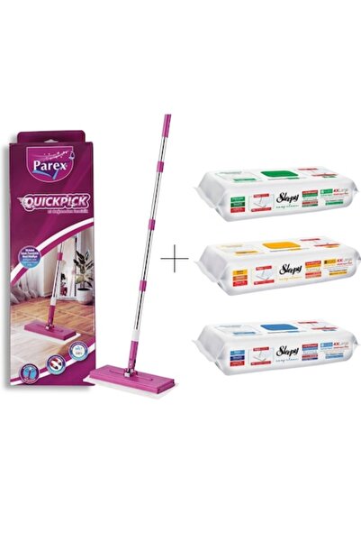 Parex Set mop QuickPick + Șervețele Sleepy Easy Clean 150 buc (Săpun alb + Să...
