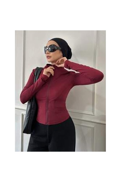 OEM Jachetă casual pentru femei, culoare solidă, cu guler înalt, croială slim...