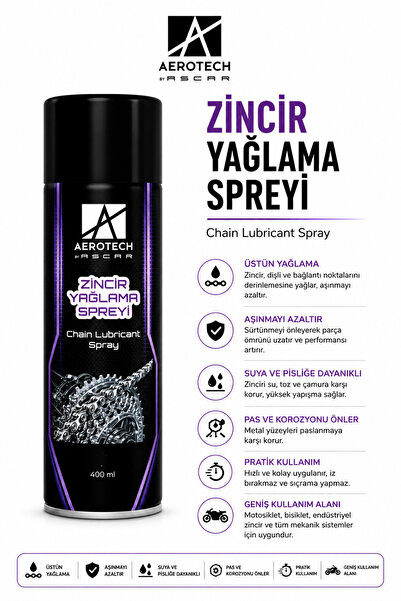 Aerotech ZİNCİR YAĞLAMA SPREYİ 400 ML