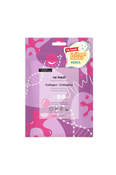 Generic Brand RE:HEAL – 2 Sheet Sace Mask (COLLAGEN), 2pcs, 35ml (3 ΦΑΚΕΛΑΚΙΑ)
