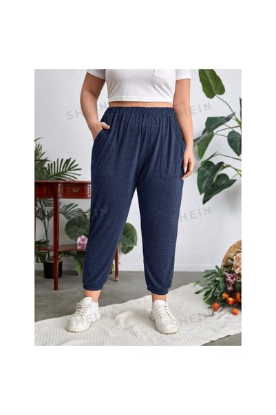 OEM Pantaloni de trening cu buzunare oblice Plus Solid