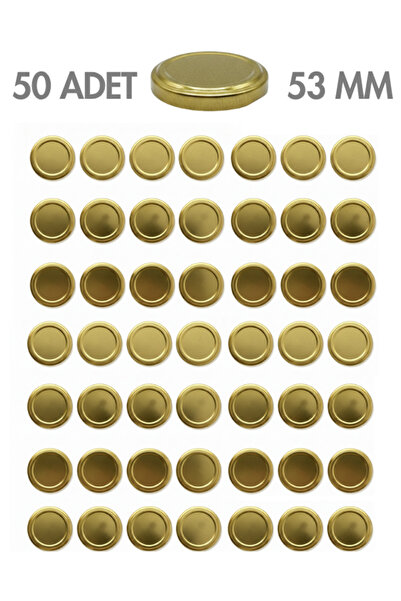 Milea 50 Adet Gold Kavanoz Kapağı – 53mm (190cc-210cc kavanoza uyumlu)