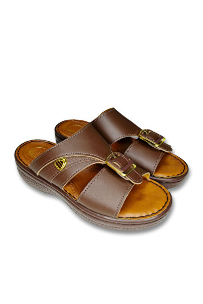 Chyfly Men's Black Slide Sandals, 5CM Chunky Wedge Heel Slippers with Adjusta...