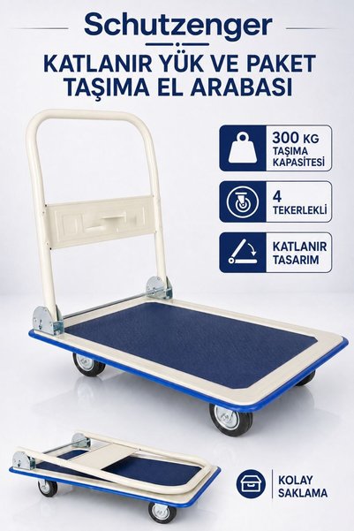 SCHUTZENGER Maksimum 300 kg Kapasiteli Platformlu Taşıma Arabası Katlanabilir...