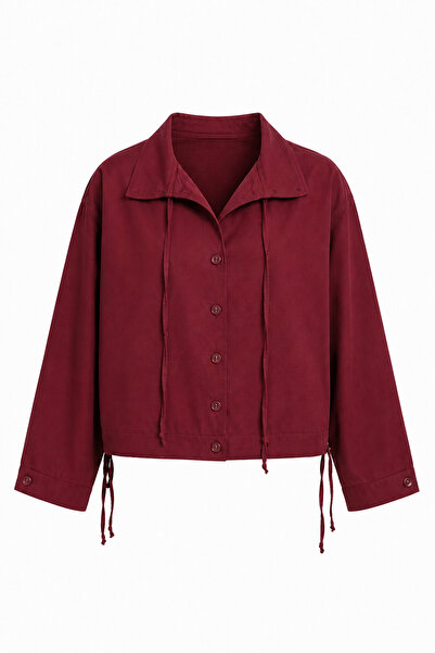 Lovelyİstanbul Short Poplin Trench Coat Lby0069 Bordo