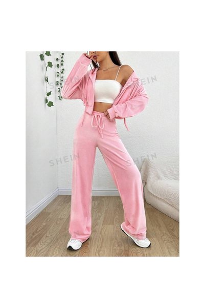 OEM Hooded jacket and pants set with front zip