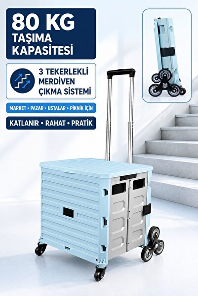 SCHUTZENGER 80 Kg Taşıma Kapasiteli Katlanır 3 Tekerlekli Merdiven Çıkan Mark...