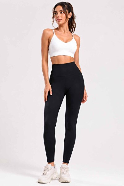 vynor atelier Women's Black High Waist Scuba Fabric Leggings Flexible Narrow ...