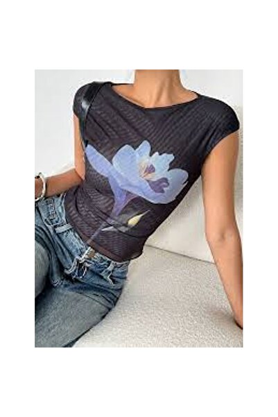 OEM Tricou de vară casual cu imprimeu floral din plasă