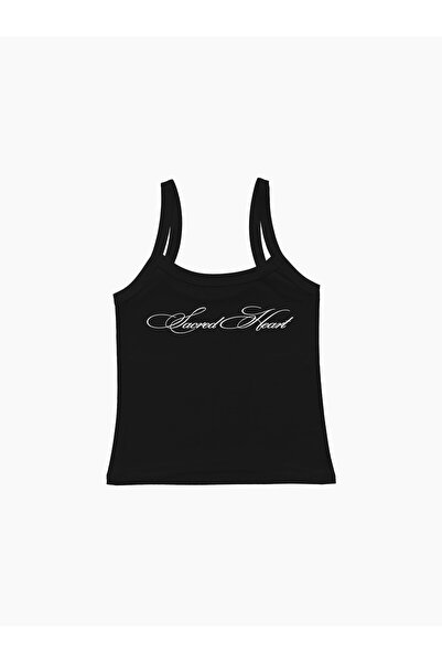 lethestudios Sacred Heart Baskılı Askılı Bluz