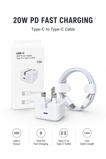 Generic Brand Suitable for iPhone, tablet, 20W charger set, 1.5-meter USB-C t...