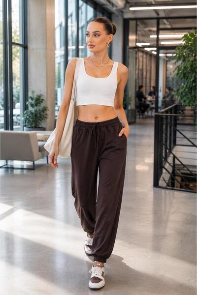 ŞİMAL Women's Elastic Waistband Single Bottom Sweatpants 265212 -