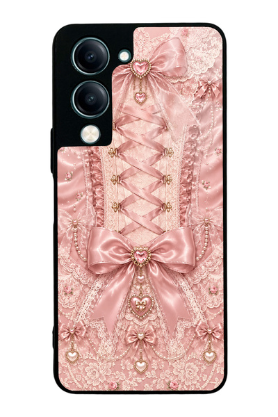 S Mode Vivo Y19 Pink Corset Coquette Design Glossy Phone Case