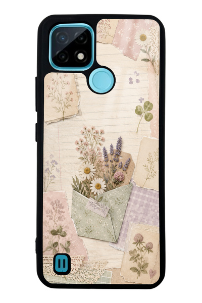 S Mode حافظة هاتف لامعة بتصميم Realme C21 Wildflower Diary