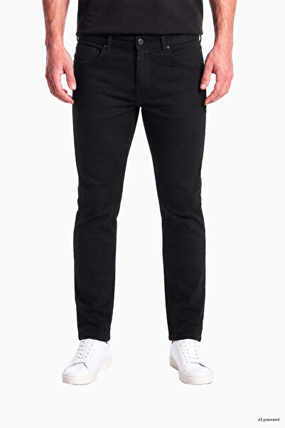 PAUL&SHARK Men's Regular Fit Cotton Straight Leg Flexible Denim Black Jeans