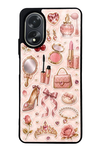 S Mode Oppo A38 Rose Gold Glam Design Glossy Phone Case