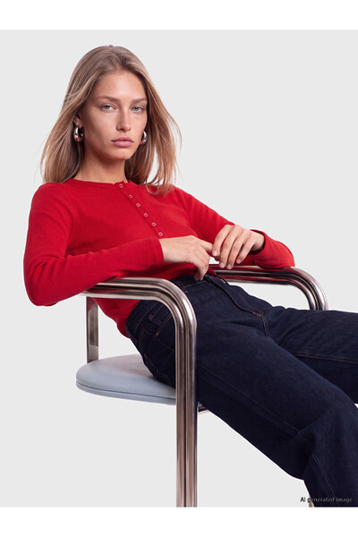 LC Waikiki Lcw Everyday Red Crew Neck Women's Bodysuit