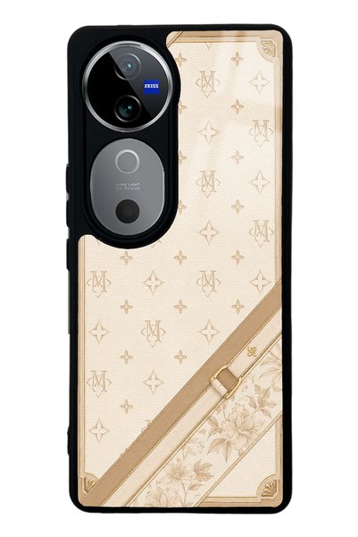 S Mode غطاء هاتف لامع بتصميم ميزون آيفوري لهاتف فيفو V40