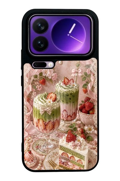 S Mode حافظة هاتف Xiaomi 17 Pro Berry Matcha Dream Design لامعة