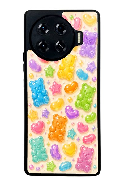 S Mode حافظة هاتف لامعة بتصميم Sweet Bear Jelly لهاتف Tecno Spark 20 Pro Plus