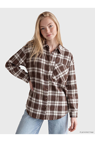 LC Waikiki I Checked Embroidered Loose Fit Women's Lumberjack Shirt from Free...