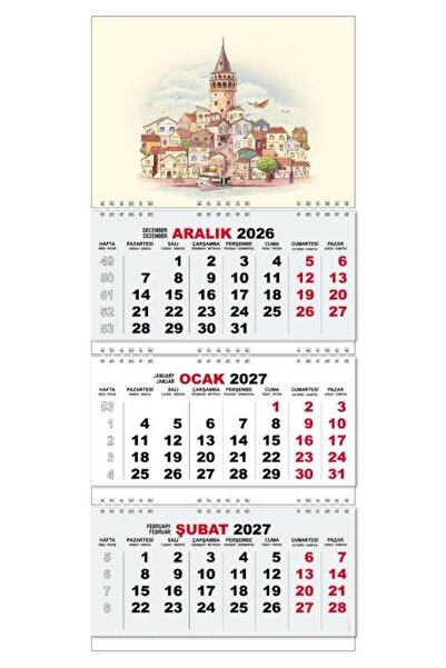 Halk Kitabevi 2027 Gemici Duvar Takvimi - Galata Kulesi