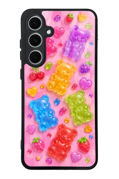 S Mode Samsung S24 Fe Candy Bear Fruits Design Glossy Phone Case