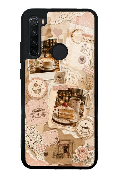S Mode Xiaomi Redmi Note 8 Glossy Phone Case with Coffee Love Letters Design