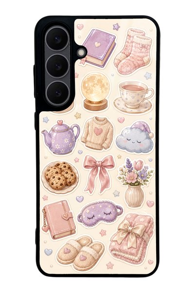 S Mode غطاء هاتف سامسونج S25 Fe بتصميم Pastel Sleepover لامع