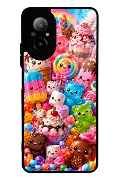 S Mode Realme 12 Lite Glossy Phone Case with Kawaii Candy Party Design