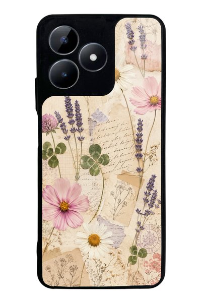 S Mode Realme C53 Glossy Phone Case with Wildflower Letters Design