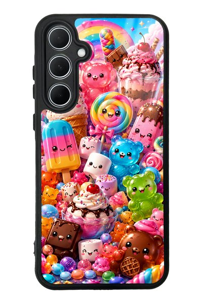 S Mode Samsung A35 Kawaii Candy Party Design Glossy Phone Case