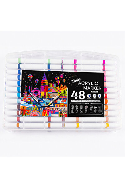 hobi market art Acrylic Duo Marker Çift Uçlu Su Bazlı Akrilik Boyama Markörü ...