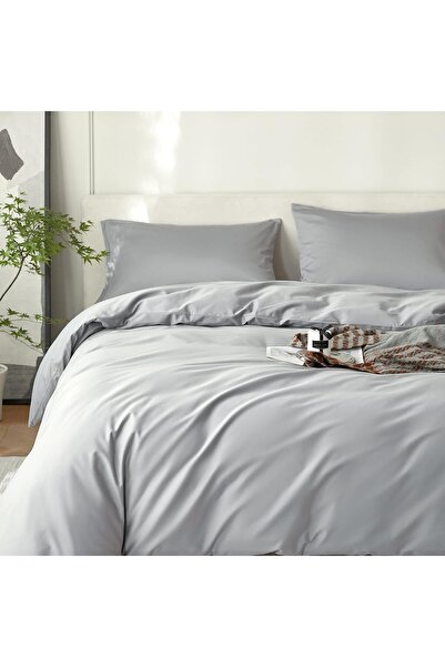 Generic Luxury Solid Color Cotton Duvet Cover Set Queen 220x240 cm 4 Pieces L...