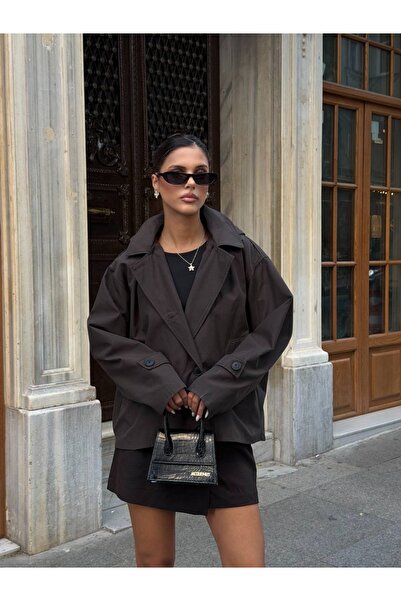 Ekim Store Hooded Buttoned Double-Breasted Trench Coat