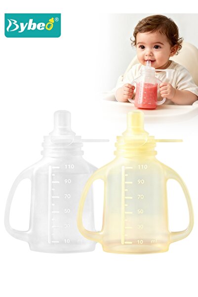BYBEO 2PCS Reusable Silicone Baby Food Pouches with Straw, Refillable Squeeze...
