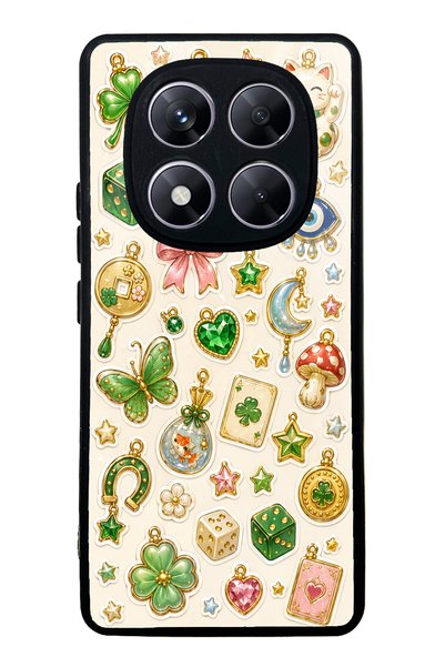 S Mode Xiaomi Redmi Note 14 Pro 5g Glossy Phone Case with Lucky Star Charms D...