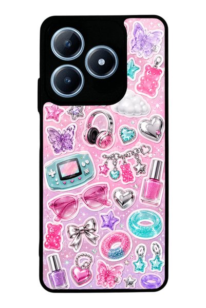S Mode حافظة هاتف لامعة بتصميم Realme C63 Y2K Sticker Dreams
