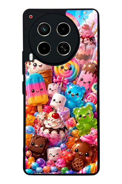 S Mode Tecno Camon 30 Kawaii Candy Party Design Glossy Phone Case