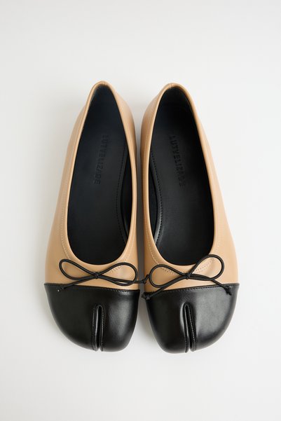 LUTVELIZADE Babet 2516 - Nude - Black Women's Babet with Knot Detail on the Toe